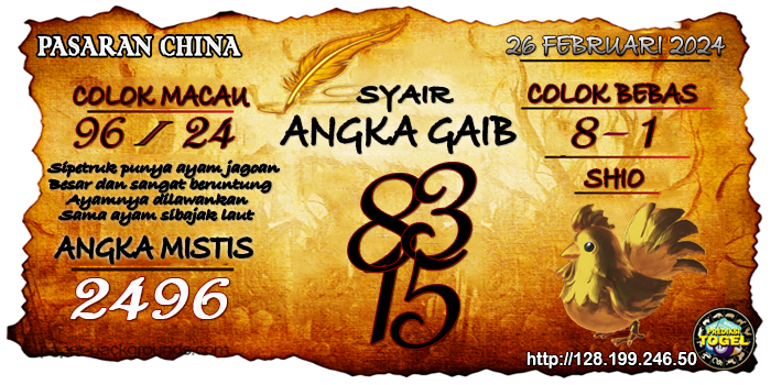 Prediksi Togel China Senin 26 Februari 2024