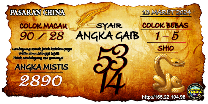 Prediksi Togel China Rabu 13 Maret 2024