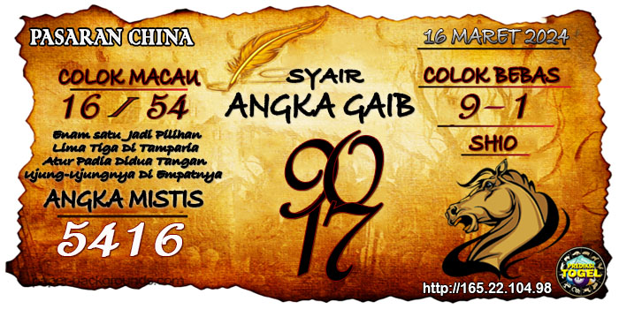 Prediksi Togel China Sabtu 16 Maret 2024