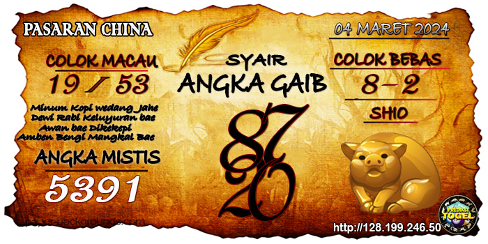 Prediksi Togel China Senin 04 Maret 2024