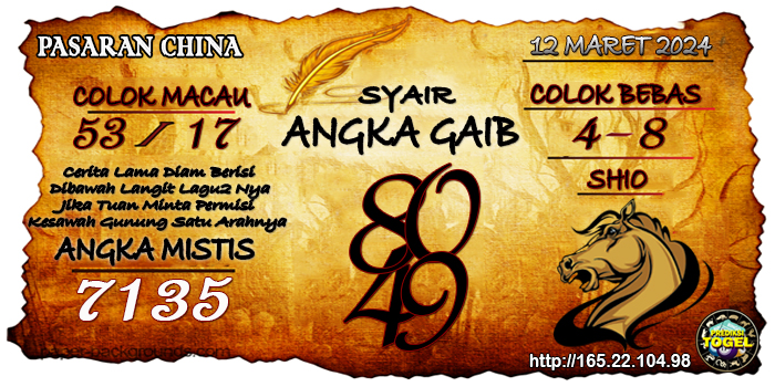 Prediksi Togel China Selasa 12 Maret 2024