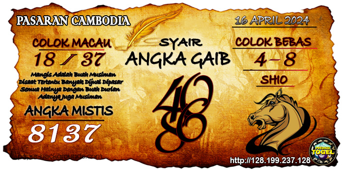 Prediksi Togel Cambodia Selasa 16 April 2024