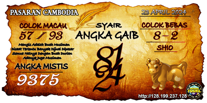 SYAIR TOGEL CAMBODIA HARI INI Selasa 23 April 2024