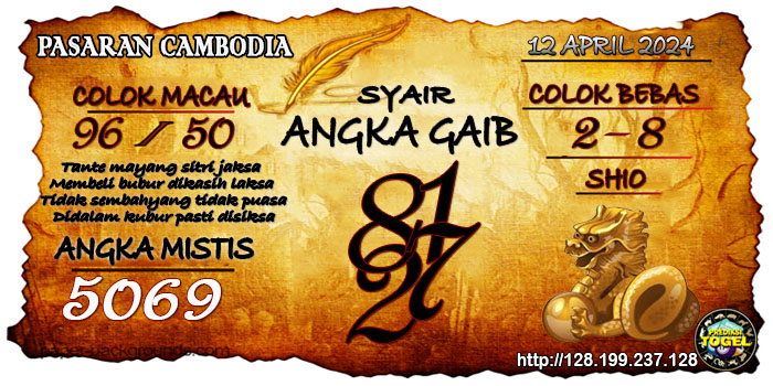 SYAIR TOGEL CAMBODIA HARI INI Jumat 12 April 2024