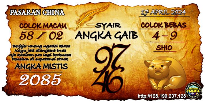 Prediksi Togel China Rabu 17 April 2024