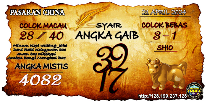 Prediksi Togel China Minggu 21 April 2024