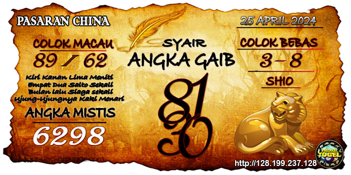 Prediksi Togel China Kamis 25 April 2024