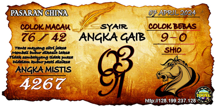 Prediksi Togel China Minggu 07 April 2024