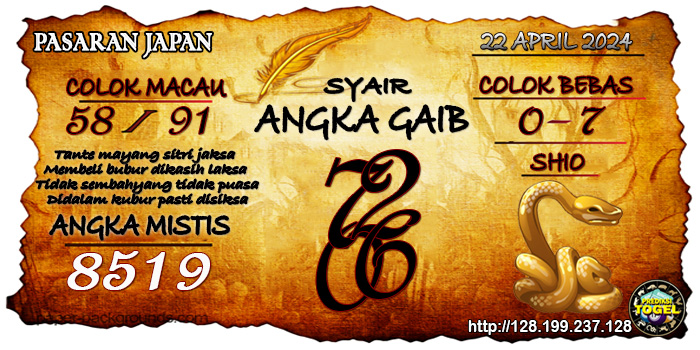 Prediksi Togel Japan Senin 22 April 2024