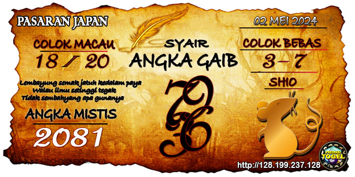 Prediksi Togel Japan Kamis 02 Mei 2024