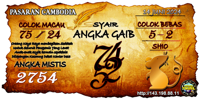 Prediksi Togel Cambodia Jumat 14 Juni 2024