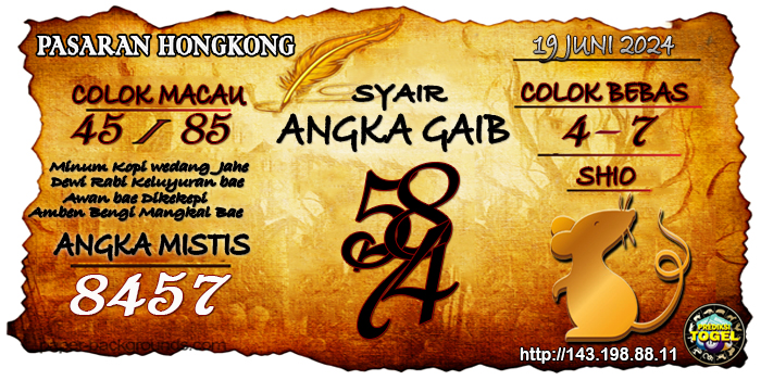 Prediksi Togel Hongkong Rabu 19 Juni 2024