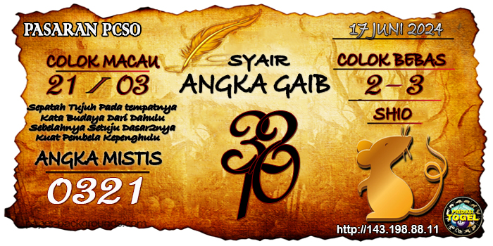 Prediksi Togel Pcso Senin 17 Juni 2024