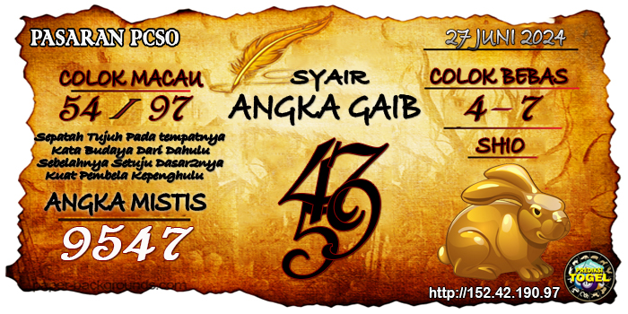 Prediksi Togel Pcso Kamis 27 Juni 2024