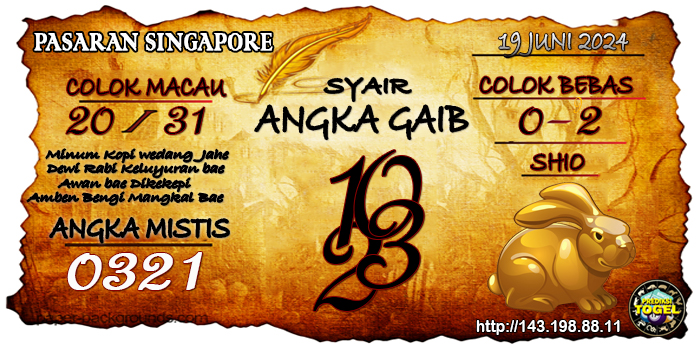 Prediksi Togel Singapore Rabu 19 Juni 2024