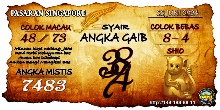 Prediksi Togel Singapore Sabtu 22 Juni 2024