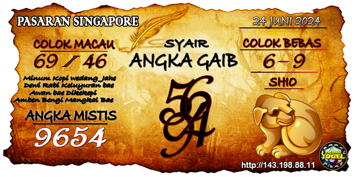 Prediksi Togel Singapore Senin 24 Juni 2024