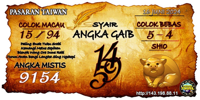 Prediksi Togel Taiwan Minggu 16 Juni 2024