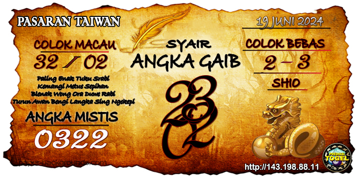 Prediksi Togel Taiwan Rabu 19 Juni 2024