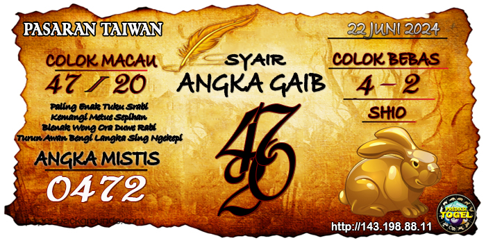 Prediksi Togel Taiwan Sabtu 22 Juni 2024