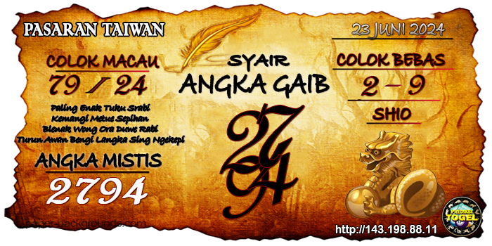 Prediksi Togel Taiwan Minggu 23 Juni 2024