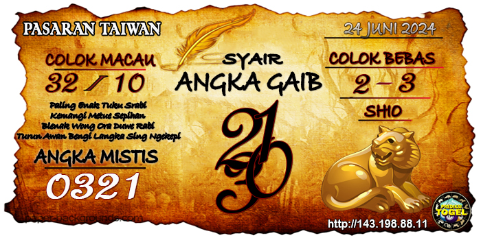 Prediksi Togel Taiwan Senin 24 Juni 2024