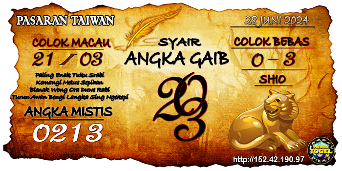 Prediksi Togel Taiwan Jumat 28 Juni 2024