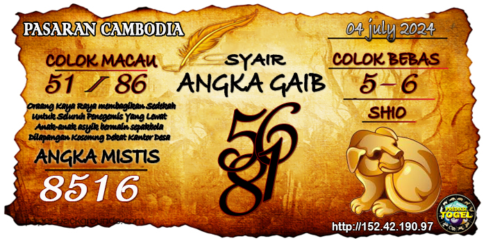 Prediksi Togel Cambodia Kamis 4 Juli 2024