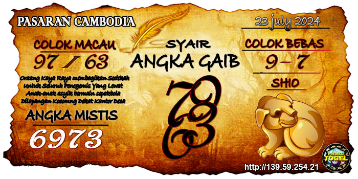 Prediksi Togel Cambodia Selasa 23 Juli 2024