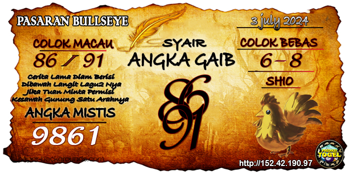 Prediksi Togel Bullseye Rabu 3 Juli 2024