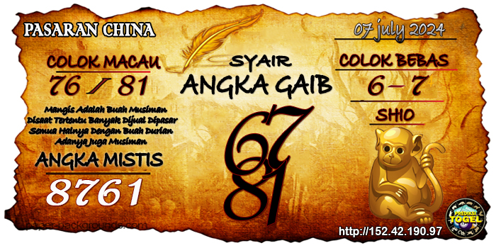 Prediksi Togel China Minggu 7 Juli 2024