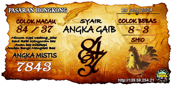 Prediksi Togel Hongkong Sabtu 20 Juli 2024