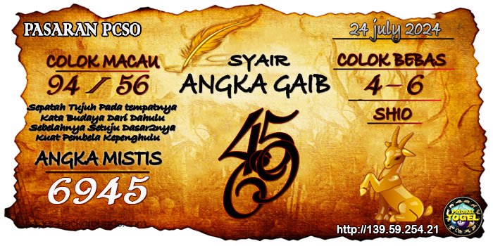 Prediksi Togel Pcso Rabu 24 Juli 2024 