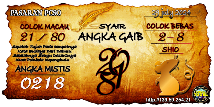 Prediksi Togel Pcso Senin 29 Juli 2024