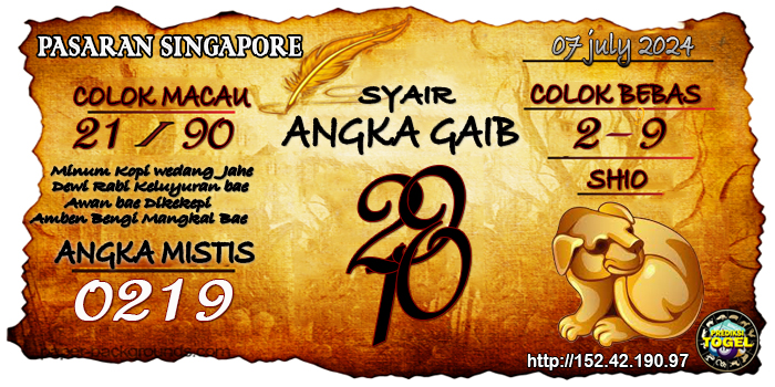 Prediksi Togel Singapore Minggu 7 Juli 2024