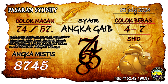 Prediksi Togel Sydney Kamis 4 Juli 2024