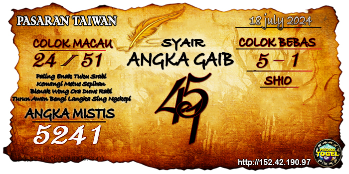 Prediksi Togel Taiwan Kamis 18 Juli 2024