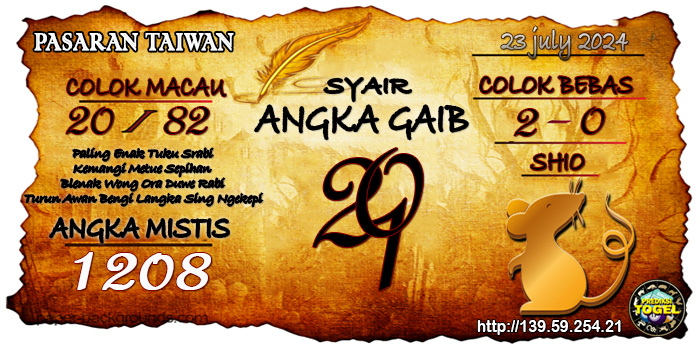 Prediksi Togel Taiwan Selasa 23 Juli 2024