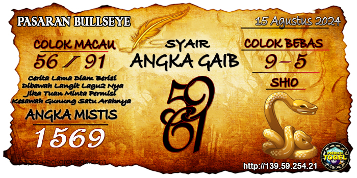 Prediksi Togel Bullseye Kamis 15 Agustus 2024