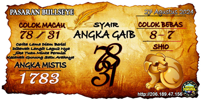 Prediksi Togel Bullseye Selasa 27 Agustus 2024