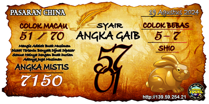 Prediksi Togel China Senin 19 Agustus 2024