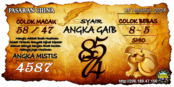 Prediksi Togel China Minggu 25 Agustus 2024