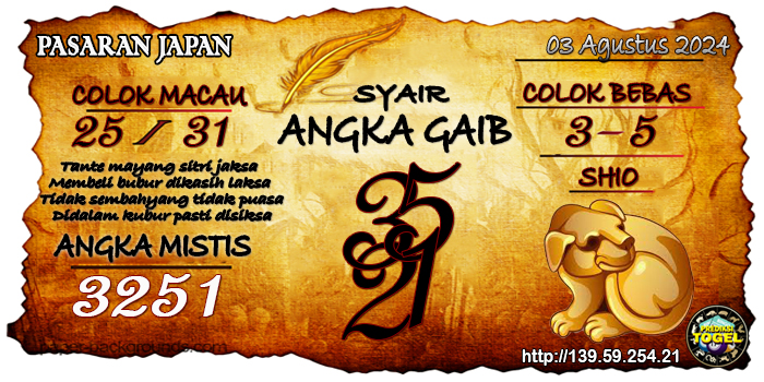 Prediksi Togel Japan Sabtu 03 Agustus 2024