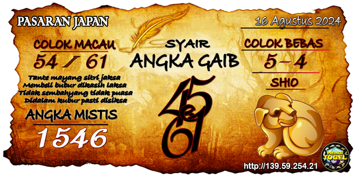 Prediksi Togel Japan Jumat 16 Agustus 2024