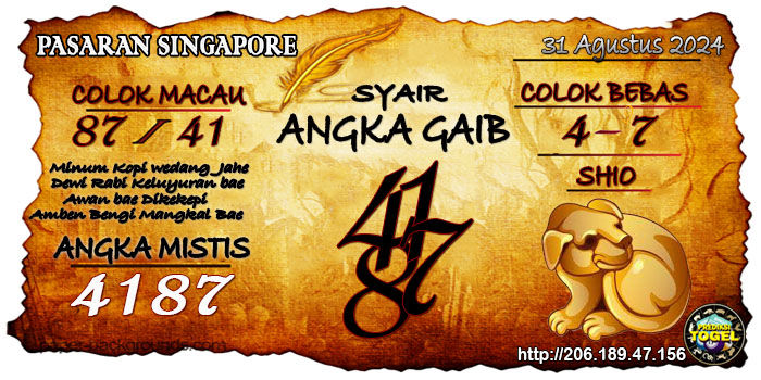 Prediksi Togel Singapore Sabtu 31 Agustus 2024