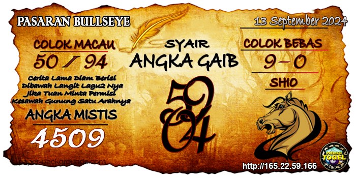 Prediksi Togel Bullseye Jumat 13 September 2024