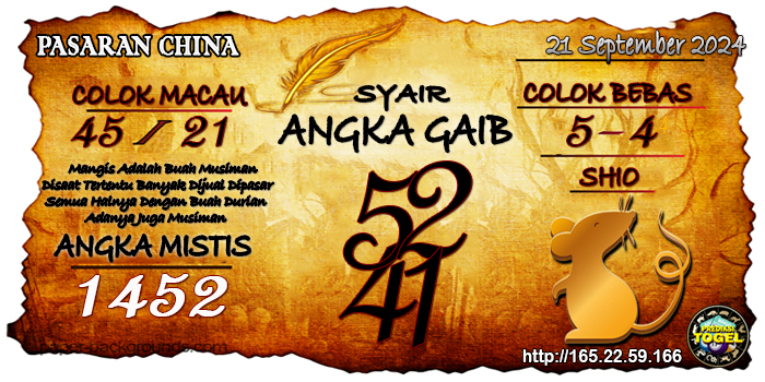 Prediksi Togel China Sabtu 21 September 2024