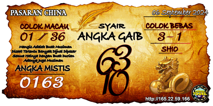 Prediksi Togel China Jumat 06 September 2024