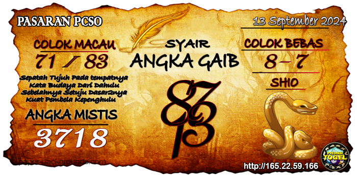 Prediksi Togel Pcso Jumat 13 September 2024