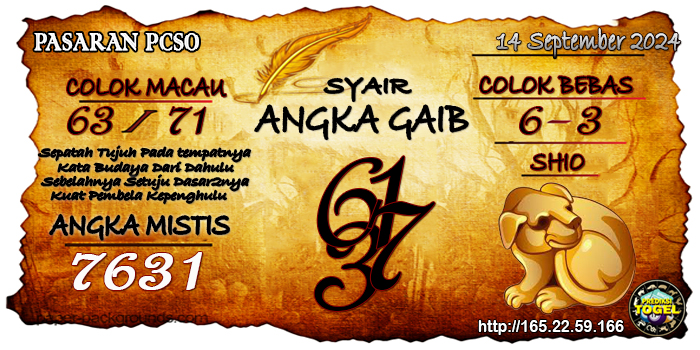 Prediksi Togel Pcso Sabtu 14 September 2024